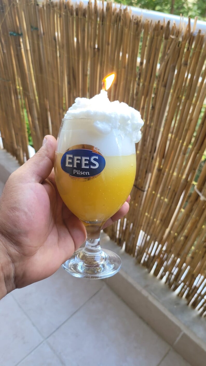 homeartparis Real Glass Beer Mug Candle | Foamy Scented Beer Candle | Unique Handmade Home Decor