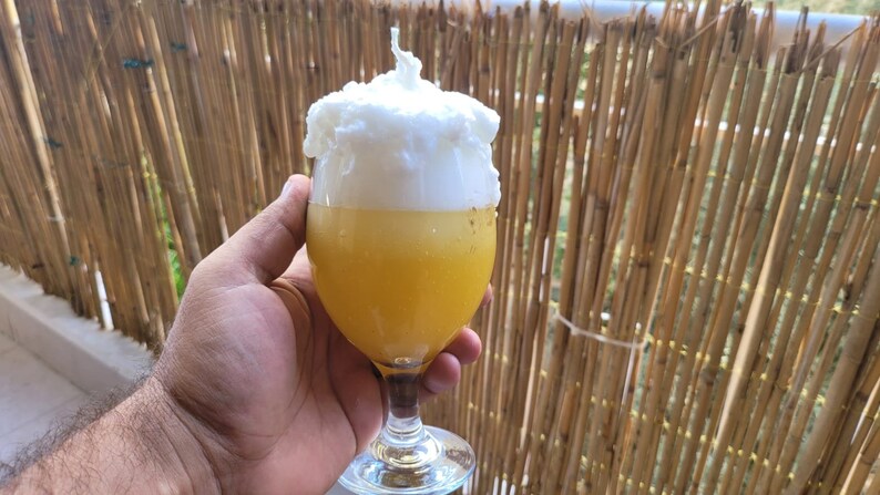 homeartparis Real Glass Beer Mug Candle | Foamy Scented Beer Candle | Unique Handmade Home Decor