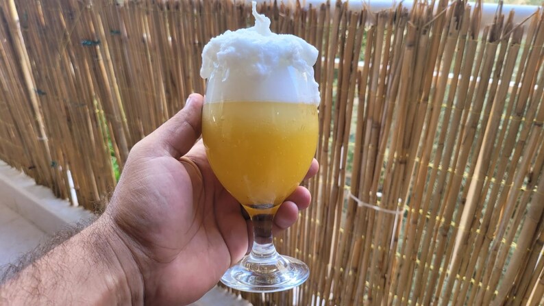 homeartparis Real Glass Beer Mug Candle | Foamy Scented Beer Candle | Unique Handmade Home Decor