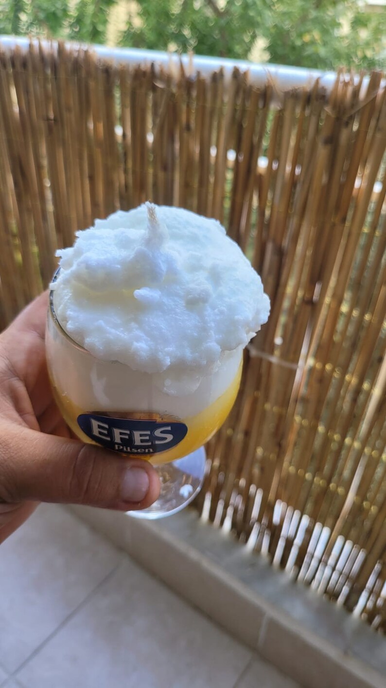 homeartparis Real Glass Beer Mug Candle | Foamy Scented Beer Candle | Unique Handmade Home Decor