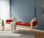 Reversible Hanging Sofa Modern Pine Wood Swing Couch Indoor Outdoor Lounger Home art paris production