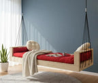Reversible Hanging Sofa Modern Pine Wood Swing Couch Indoor Outdoor Lounger Home art paris production