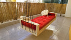 Reversible Hanging Sofa Modern Pine Wood Swing Couch Indoor Outdoor Lounger Home art paris production