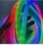 Rgb Led Rope Light Strip (5 Meter), Flexible USB LED Tape with Fabric Braid, App & Remote Controlled Colorful Lighting, DIY Craft Supply
