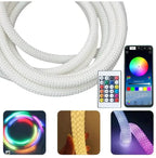 Rgb Led Rope Light Strip (5 Meter), Flexible USB LED Tape with Fabric Braid, App & Remote Controlled Colorful Lighting, DIY Craft Supply