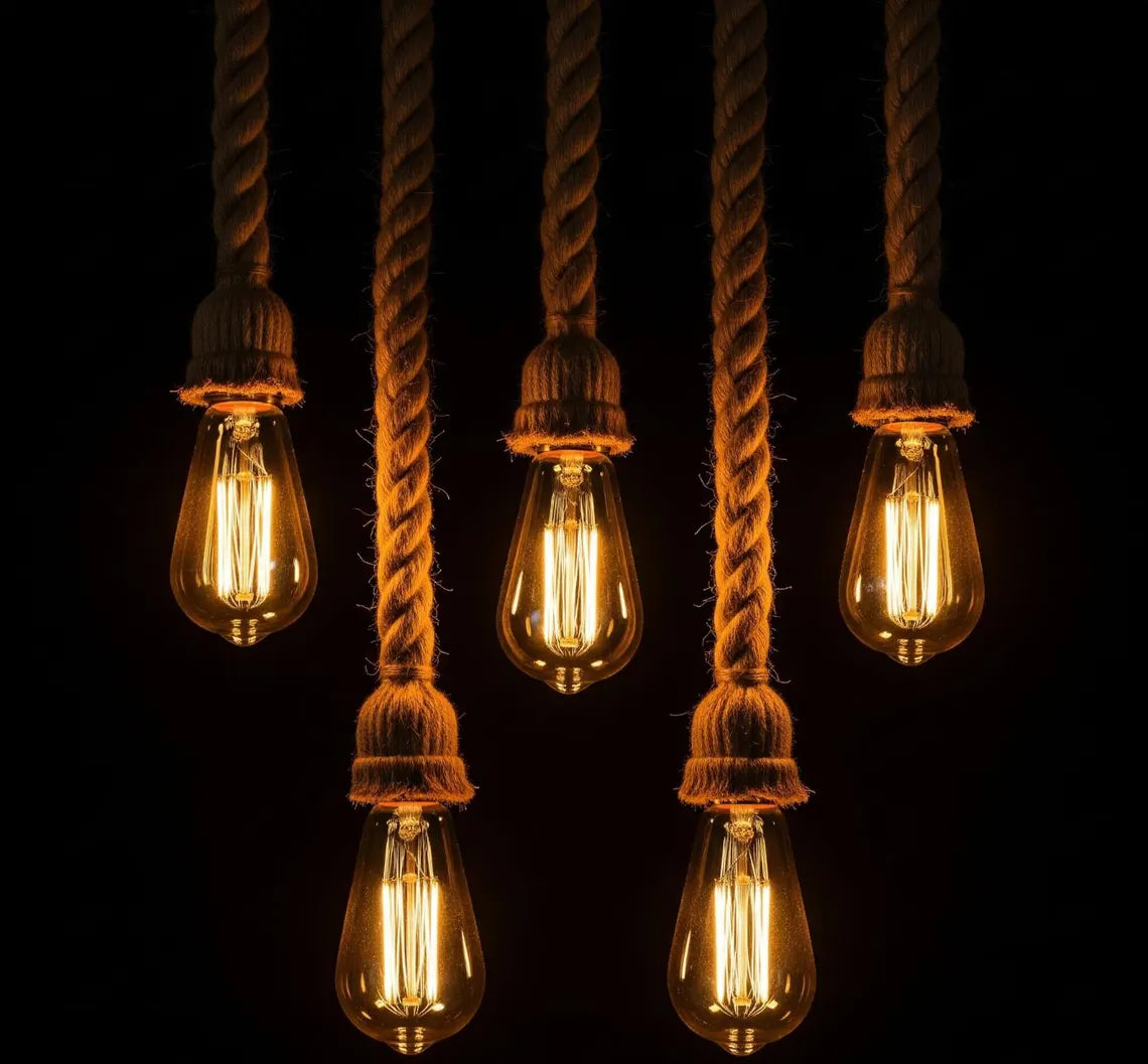 Custom large rustic rope chandelier, by homeartparis