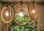 3-Piece Rope Ring Chandelier Set | Modern Nautical Loop Pendant Lights | Industrial E27 Ceiling Lamp for Kitchen Island & Bar