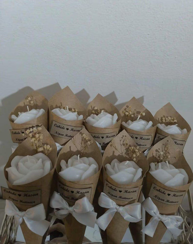 3 pcs Rose Flower Candle in Cone Scented Decorative Candle Homeartparis production