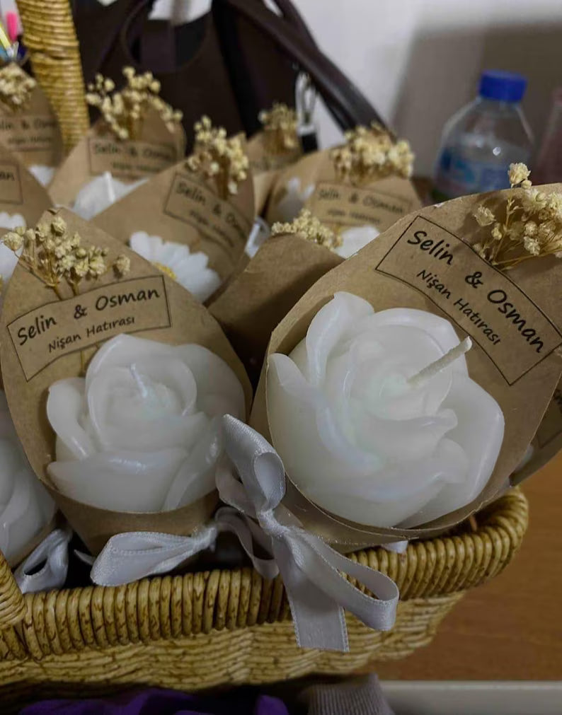 3 pcs Rose Flower Candle in Cone Scented Decorative Candle Homeartparis production