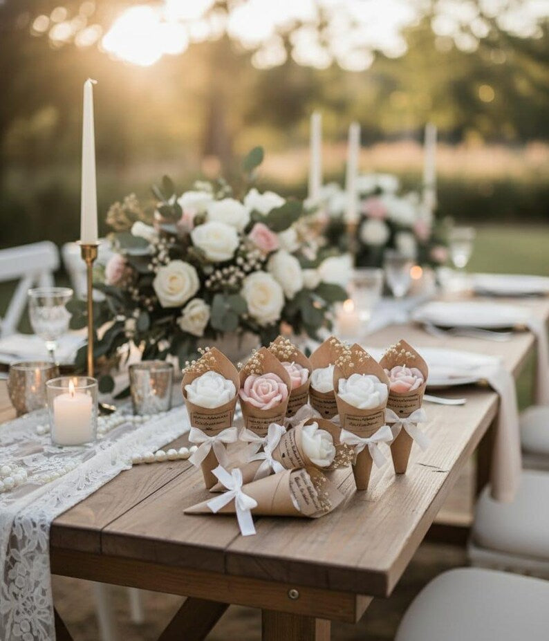 3 pcs Rose Flower Candle in Cone Scented Decorative Candle Homeartparis production