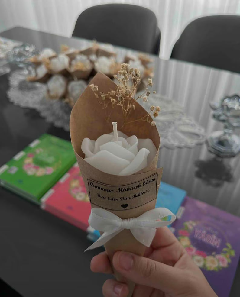 3 pcs Rose Flower Candle in Cone Scented Decorative Candle Homeartparis production