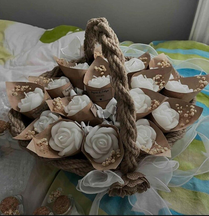 3 pcs Rose Flower Candle in Cone Scented Decorative Candle Homeartparis production