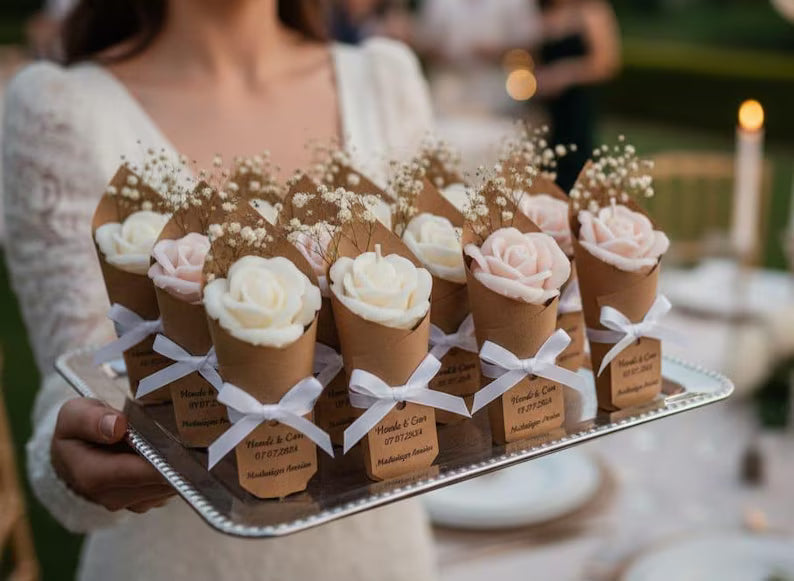 3 pcs Rose Flower Candle in Cone Scented Decorative Candle Homeartparis production