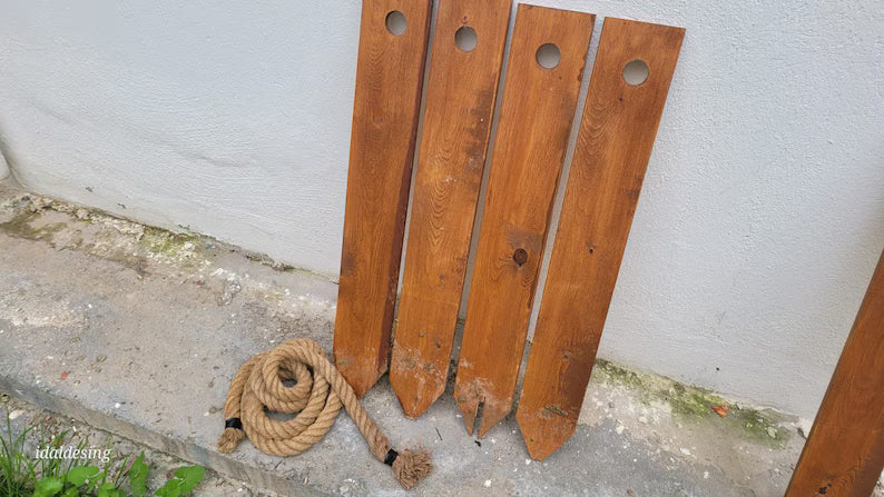 Rustic Rope and Wood Garden Edging Wooden Pathway Border Homeartparis production