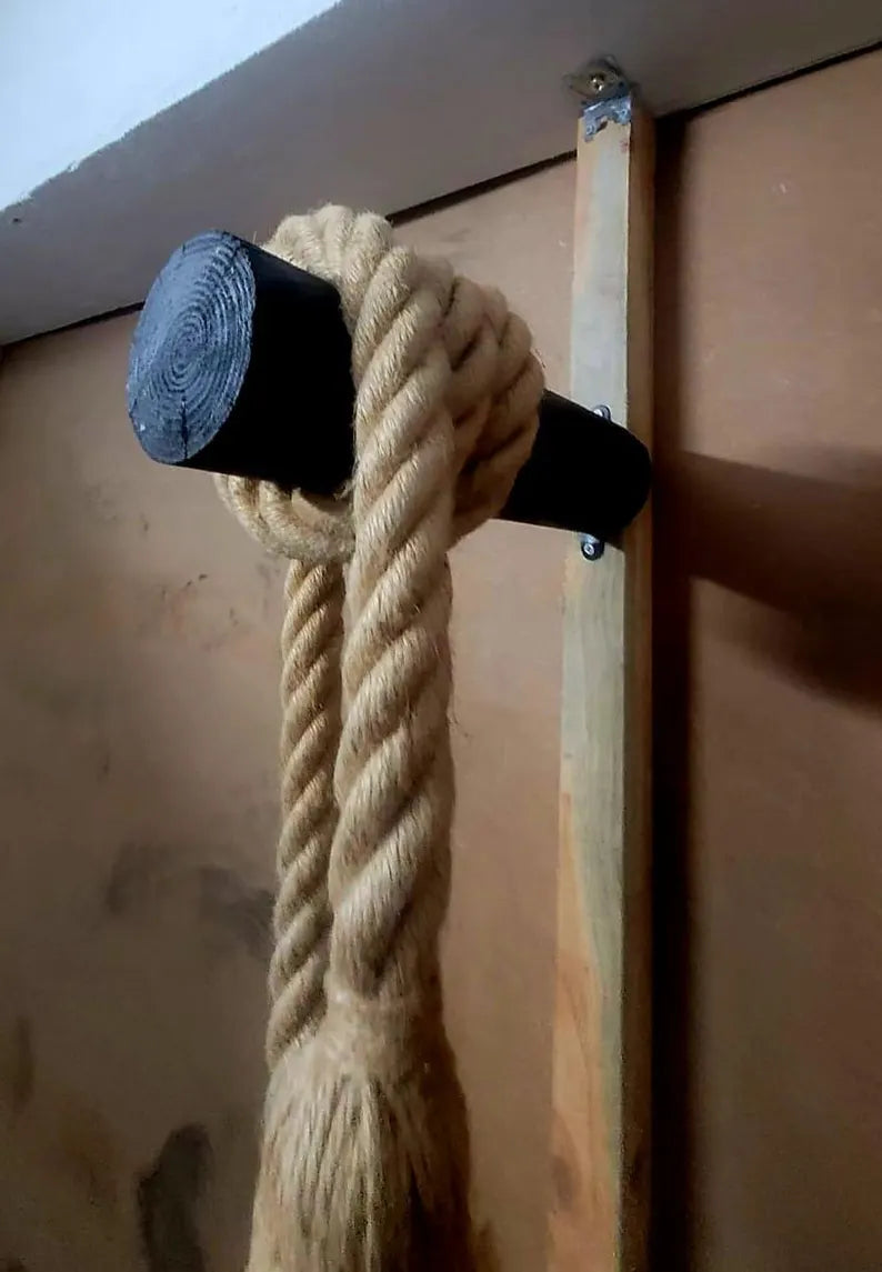 Rustic Wood Beam Wall Sconce, Rope Wrapped Industrial Wall Light with Switch, Plug-in Bedside Reading Lamp, 40 cm (15.7 inc) Wooden Wall Decor