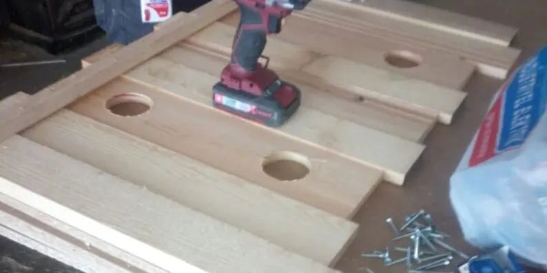 Rustic Wood Ceiling Lamp | Geometric 4 Spot Light Fixture | Adjustable Chain Hanging Natural Loft Lighting