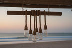 The homeartparis Rustic Wood Chandelier, Industrial Beam Light, 6-Rope Arm Fixture, Farmhouse Kitchen & Bar Lighting