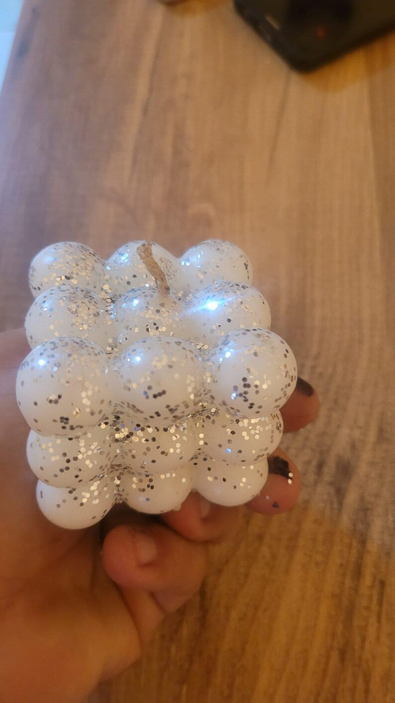 homeartparis Set of 3 Shining Gilded Bubble Candles Aesthetic Cube Candle Pack Homeartparis production