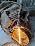 Home Art Paris - Single Rope Pendant Light, Custom Length Cord, Rustic DIY Lighting Kit, Jute Rope Lamp, Industrial Edison Bulb Fixture