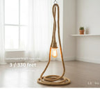 Home Art Paris - Single Rope Pendant Light, Custom Length Cord, Rustic DIY Lighting Kit, Jute Rope Lamp, Industrial Edison Bulb Fixture