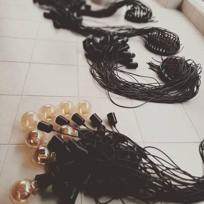 10 Arm Spider Chandelier, UL & CE Certified Black Cable Light, 150cm Adjustable Arms, Modern Industrial Pendant Light, Minimalist Ceiling