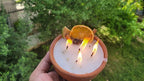 homeartparis Terracotta Bowl Candle, 5 Wick Cinnamon & Fruit Candle, Rustic Table Centerpiece, Kitchen Decor, Housewarming Gift