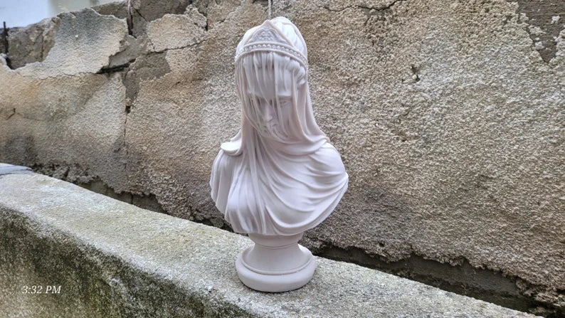 The Veiled Lady Bust Classical Style Statue Giovanni Strazza Replica Homeartparis production