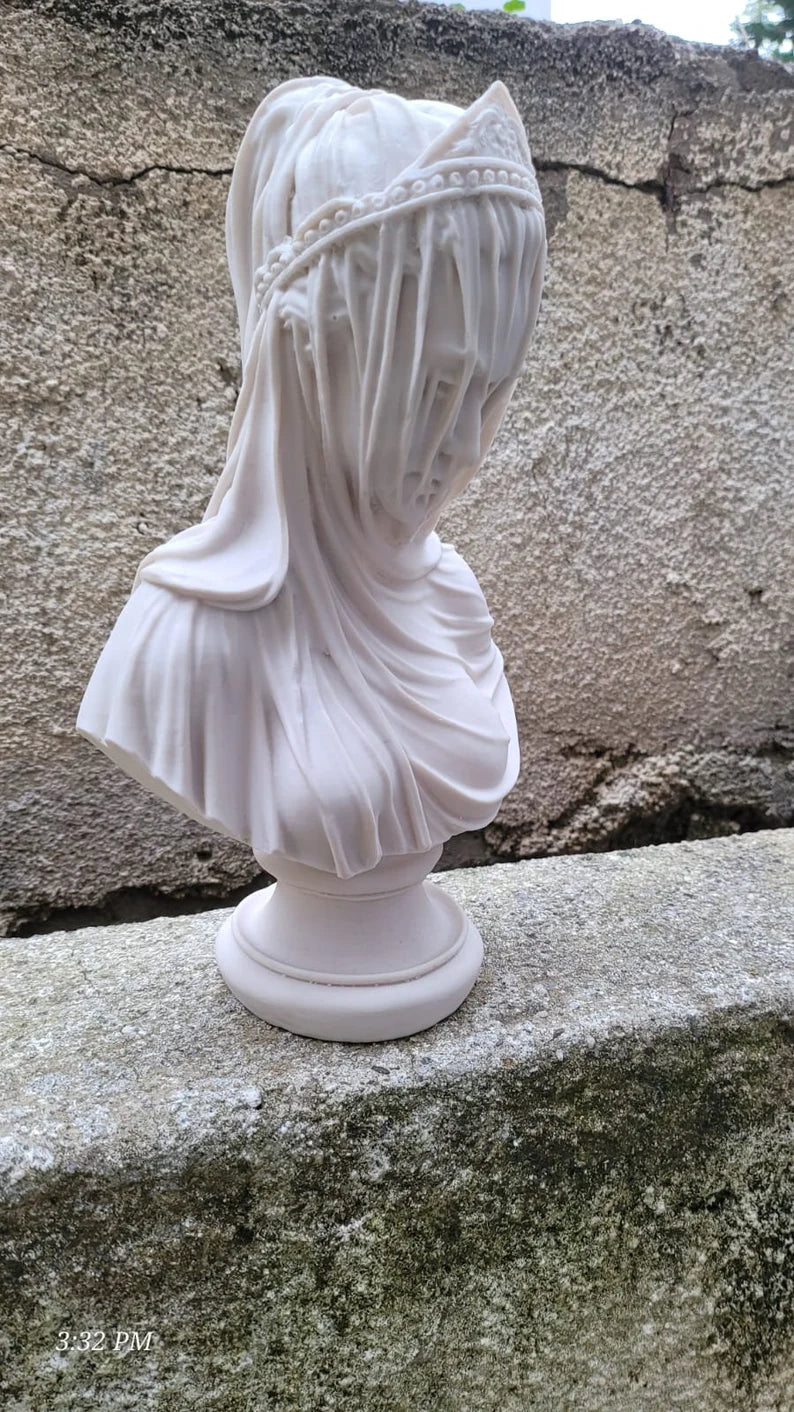 The Veiled Lady Bust Classical Style Statue Giovanni Strazza Replica Homeartparis production