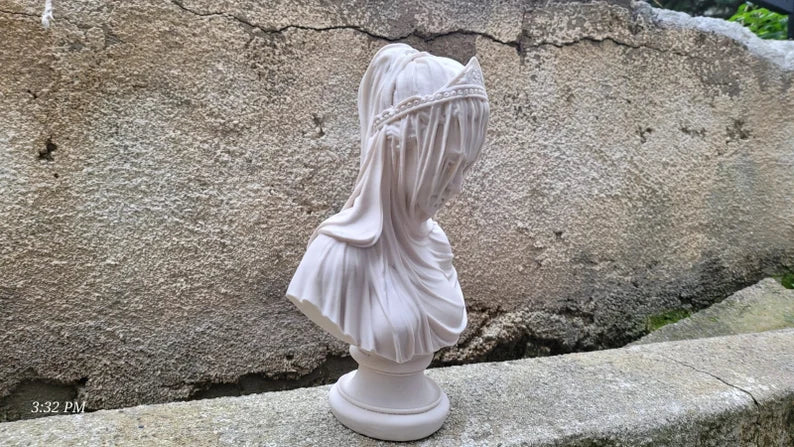 The Veiled Lady Bust Classical Style Statue Giovanni Strazza Replica Homeartparis production