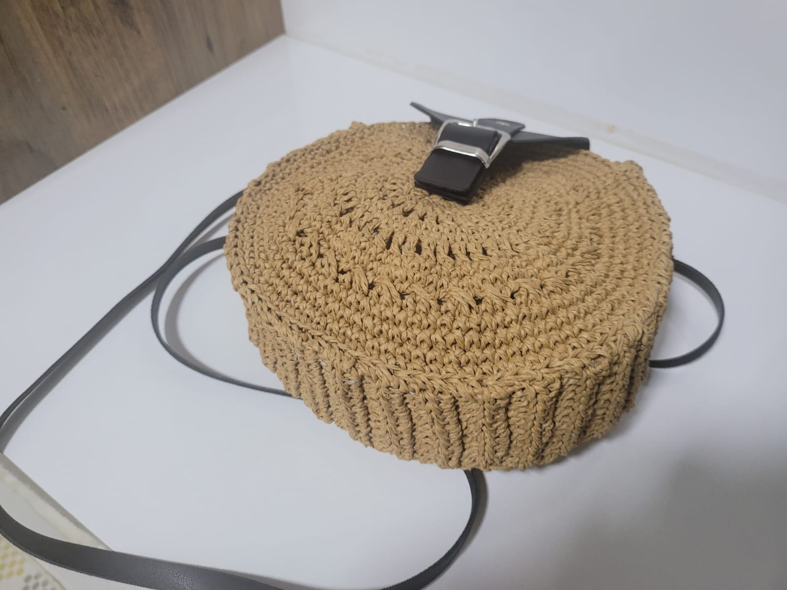 Round Straw Crossbody Bag, Chic City Style Purse, Handmade Woven Circle Bag, Travel Gift by SevalDesing