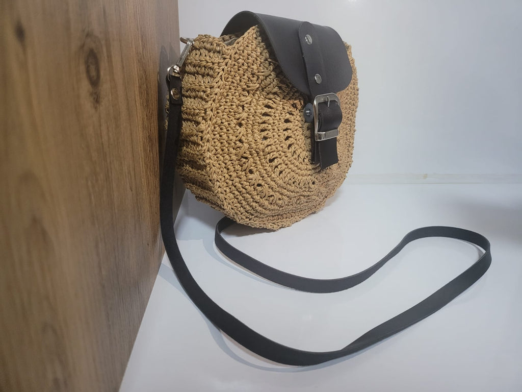 Round Straw Crossbody Bag, Chic City Style Purse, Handmade Woven Circle Bag, Travel Gift by SevalDesing