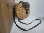 Round Straw Crossbody Bag, Chic City Style Purse, Handmade Woven Circle Bag, Travel Gift by SevalDesing