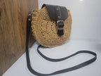 Round Straw Crossbody Bag, Chic City Style Purse, Handmade Woven Circle Bag, Travel Gift by SevalDesing