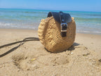 Round Straw Crossbody Bag, Chic City Style Purse, Handmade Woven Circle Bag, Travel Gift by SevalDesing
