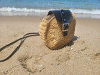 Round Straw Crossbody Bag, Chic City Style Purse, Handmade Woven Circle Bag, Travel Gift by SevalDesing