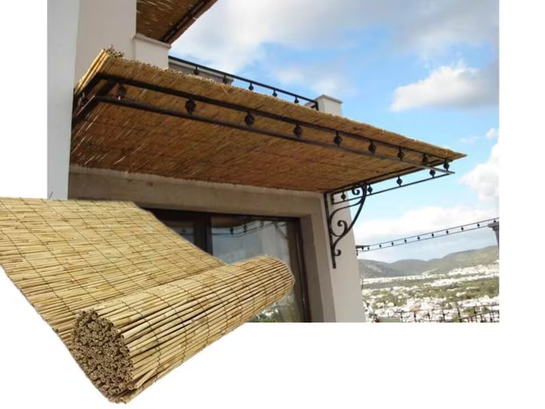 5 Meter Wide Natural Reed Screen Fence Custom Height Bamboo Roll Homeartparis production