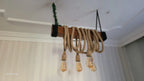 THE Wood Chandelier, Industrial Beam Light, 4-Rope Arm Fixture, Farmhouse Kitchen & Bar Lighting (Kopya)