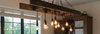 The homeartparis Wood Ladder Chandelier, Covered Patio Lighting, Rustic Garden Fixture, Farmhouse Bar Cafe Light