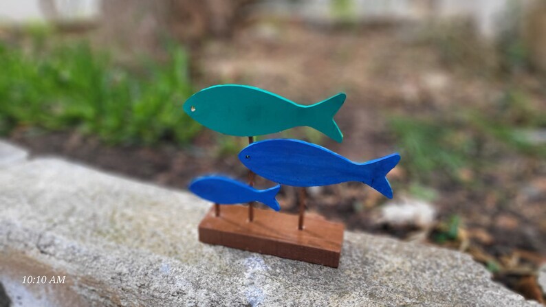 Wooden Fish Family Decor Coastal Nautical Ornament Homeartparis production