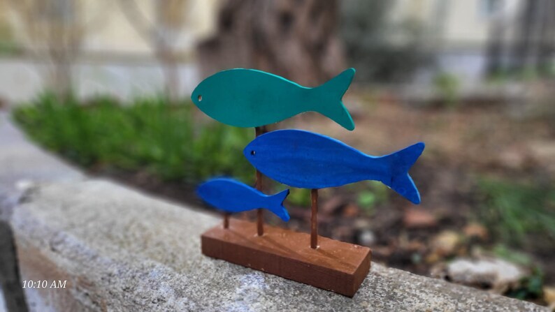Wooden Fish Family Decor Coastal Nautical Ornament Homeartparis production