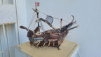 The  Bastarda Vintage Driftwood Sailing Ship Handmade Wooden Model Boat Homeartparis production