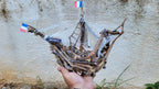 The Big Fish 1 Vintage Driftwood Boat Wood Sailing Ship Model Homeartparis production
