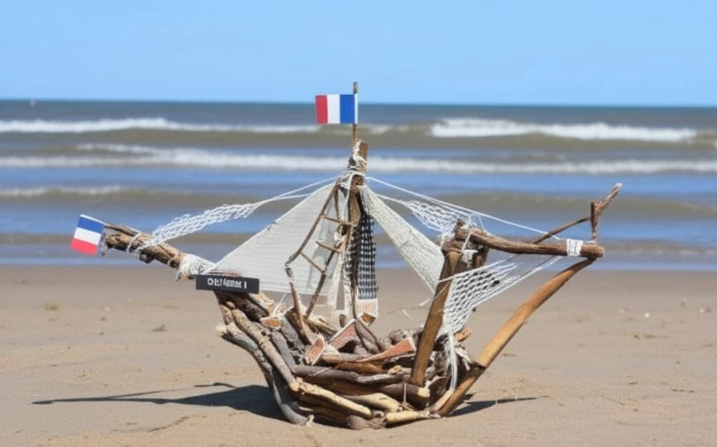 The Big Fish 1 Vintage Driftwood Boat Wood Sailing Ship Model Homeartparis production