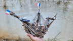 The Big Fish 1 Vintage Driftwood Boat Wood Sailing Ship Model Homeartparis production