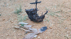 The Antique Style Driftwood Model Ship Christopher Columbus Boho Art Homeartparis production