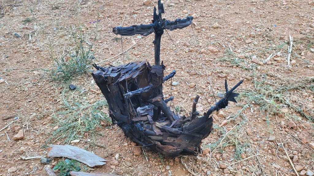 The Antique Style Driftwood Model Ship Christopher Columbus Boho Art Homeartparis production