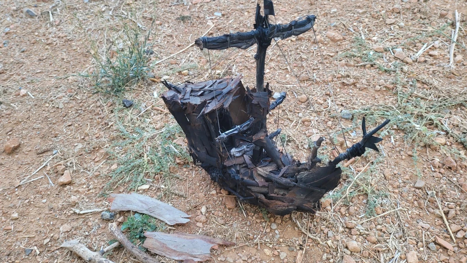 The Antique Style Driftwood Model Ship Christopher Columbus Boho Art Homeartparis production