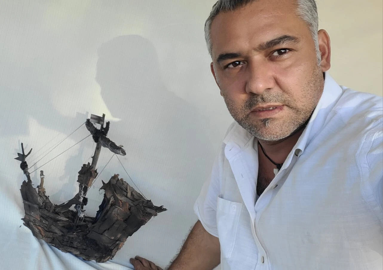 The Antique Style Driftwood Model Ship Christopher Columbus Boho Art Homeartparis production