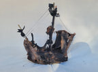 The Antique Style Driftwood Model Ship Christopher Columbus Boho Art Homeartparis production