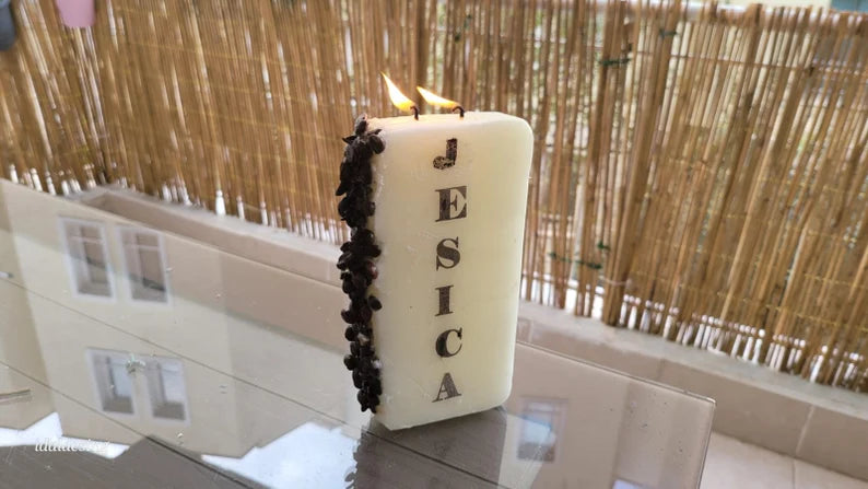 homeartparis coffee bean candle with name, scented coffee bean candle with name, personalized gift, dw decorative handmade coffee bean candle